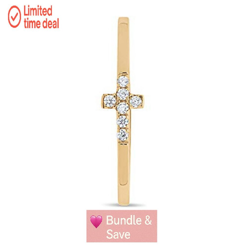 925 Sterling Silver Stackable Cross Ring Size 6 F… - image 5